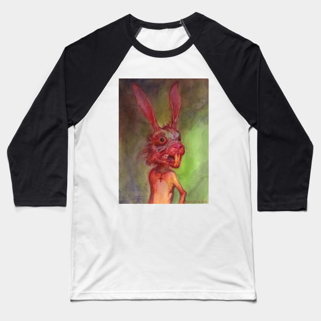 The Beaster Bunny Baseball T-Shirt by VinceLocke